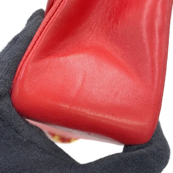 CHANEL Diana ChainShoulder Bag Size 22 Lambskin Red A01164 - Picture 13 of 14